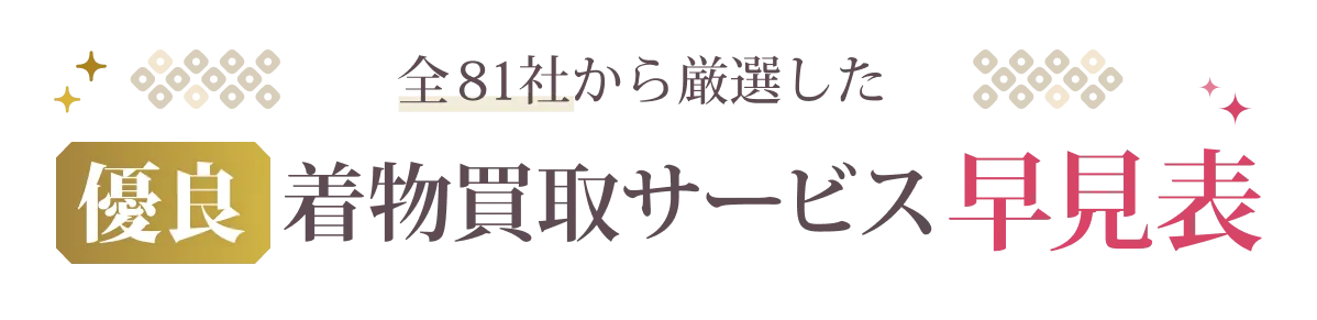 全81社から厳選した優良着物買取サービス【早見表】